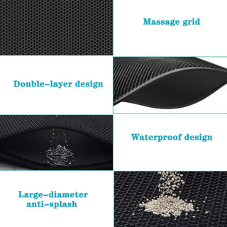 Premium Waterproof Cat Litter Mat with Paw Massage Grid - Odor-Free & Easy to Clean